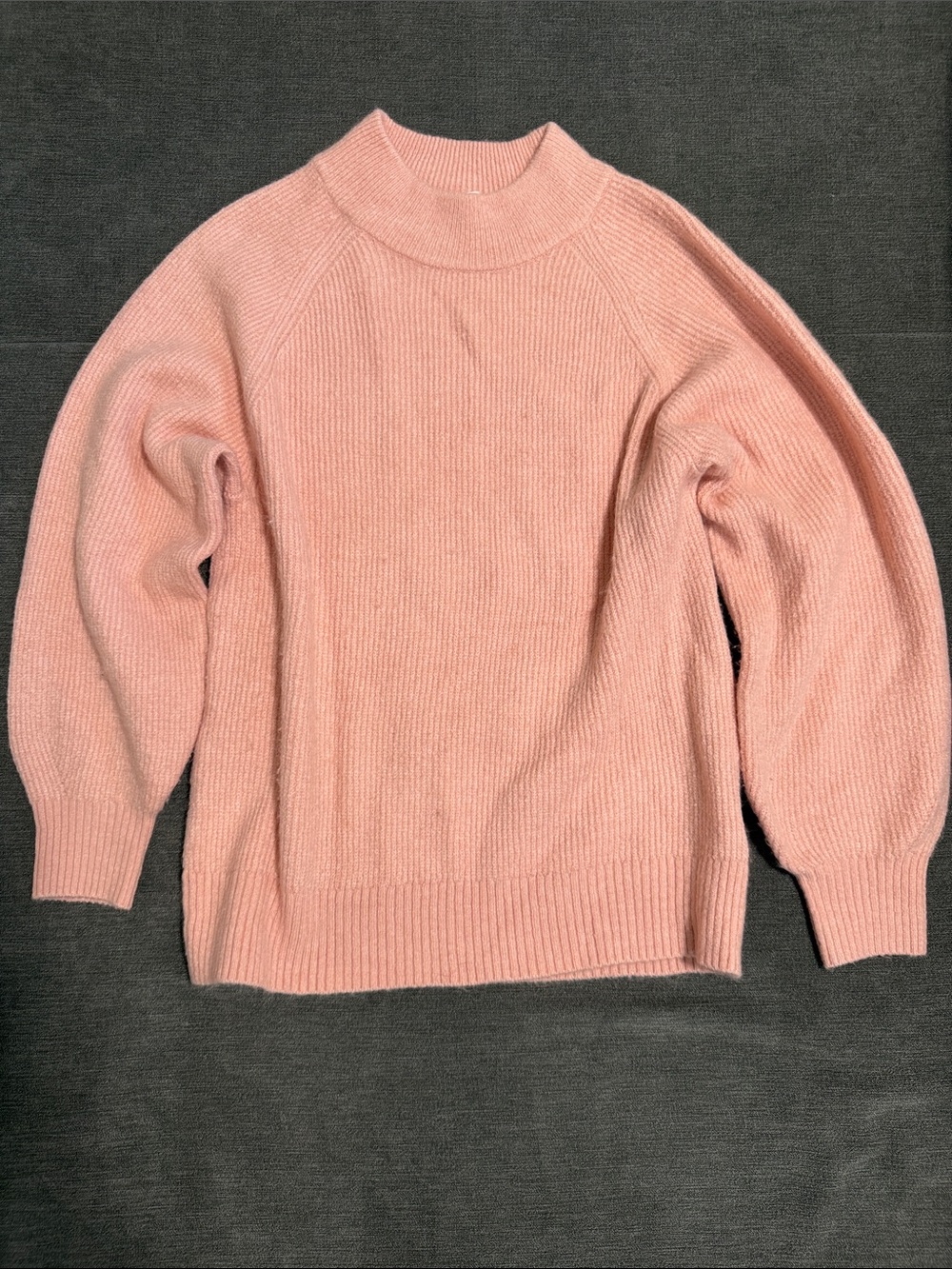 GAP Blush Pink Ribbed Mock Neck Sweater